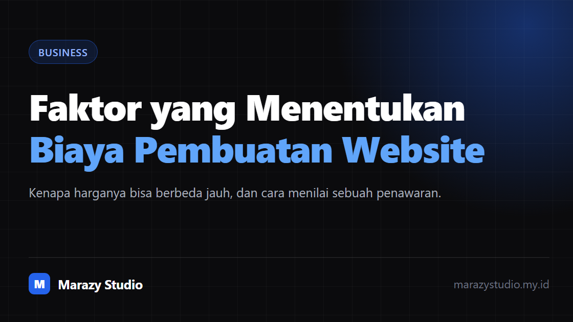 Dokumen penawaran pembuatan website yang sedang ditinjau bersama kalkulator dan laptop